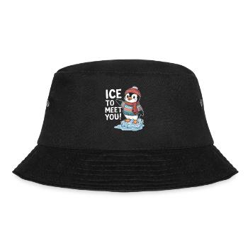 Pinguin Illustration - Bucket Hat - Schwarz - Vorne - Lela (165cm)
