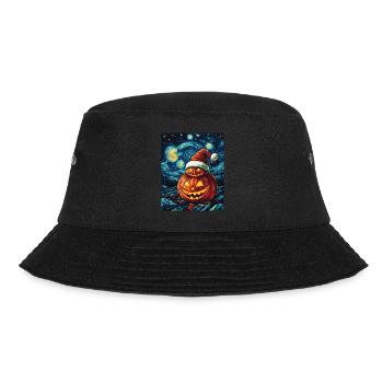 Halloween Gift Pumpkin with Santa Hat Decoration - Bucket Hat - black - Front - Lela (165cm)