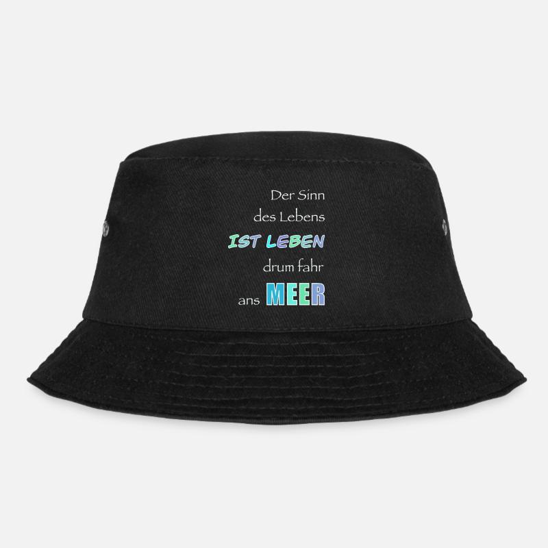 Lebensmotto im Meeresstil - Bucket Hat - Schwarz