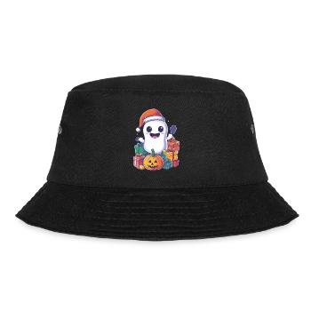 Cadeau d’Halloween fantôme avec décoration de chapeau de Noël - Bob - noir - Devant - Lela (165cm)