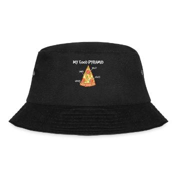 Pizzeria Italien Mozarella My Food Pyramid Pizza - Bucket Hat - Schwarz - Vorne - Lela (165cm)