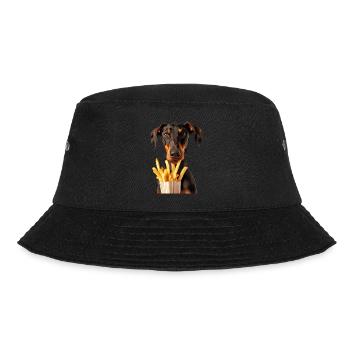 Dobermann - Bucket Hat - Schwarz - Vorne - Lela (165cm)