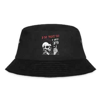 Ich bin 39 plus Mittelfinger - 40. Geburtstag - Bucket Hat - Schwarz - Vorne - Lela (165cm)