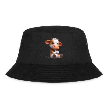 Kuh grimmig 3 - Bucket Hat - Schwarz - Vorne - Lela (165cm)