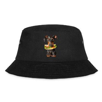 Dobermann - Bucket Hat - Schwarz - Vorne - Lela (165cm)