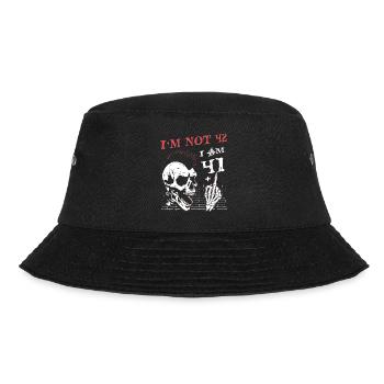 Ich bin 41 plus Mittelfinger - 42. Geburtstag - Bucket Hat - Schwarz - Vorne - Lela (165cm)