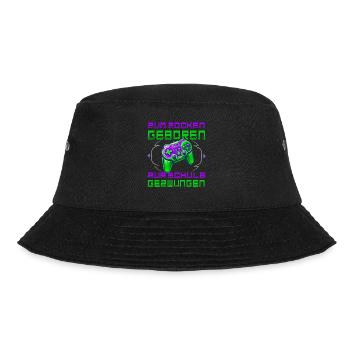 Born to gamble, forced to school, gaming - Bucket Hat - black - Front - Lela (165cm)