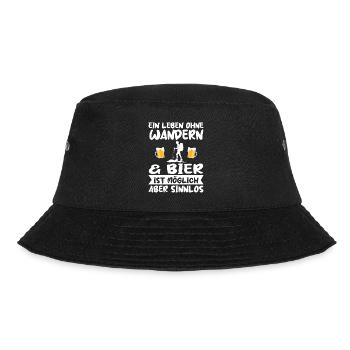 Wandern Bier Bergsteiger Geschenk - Bucket Hat - Schwarz - Vorne - Lela (165cm)