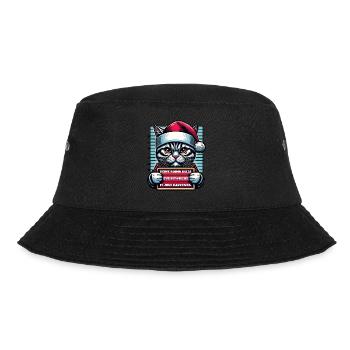 Santa Claus Christmas Funny Cats Mugshot - Bucket Hat - black - Front - Lela (165cm)