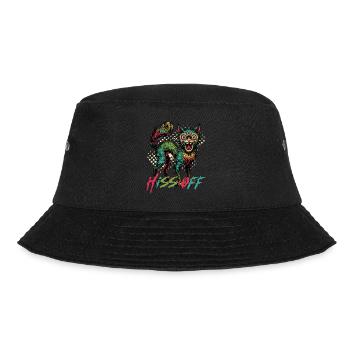 Psychedelische Katze Hiss Off Design - Bucket Hat - Schwarz - Vorne - Lela (165cm)