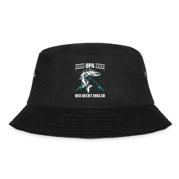 OPA DER HECHT ANGLER Lustiges Großvater Hecht - Bucket Hat - Schwarz - Vorne - Lela (165cm)