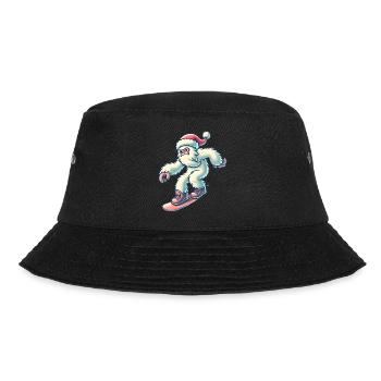 Snowboard Yéti au chapeau de Père Noël - Bob - noir - Devant - Lela (165cm)