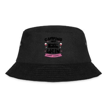 Campen Wein Campingplatz Geschenk - Bucket Hat - Schwarz - Vorne - Lela (165cm)