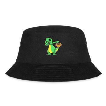 Sport Rugby Fußballer Dino Fußball - Bucket Hat - Schwarz - Vorne - Lela (165cm)