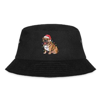 Bullmastiff Christmas Lights Xmas Dogs Gifts - Bucket Hat - Schwarz - Vorne - Lela (165cm)