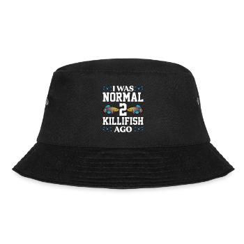 I was normal 2 killifish ago Design - Bucket Hat - Schwarz - Vorne - Lela (165cm)
