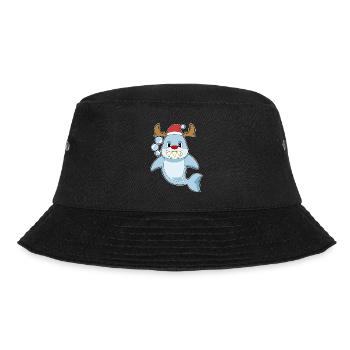 Shark Christmas Reindeer - Bucket Hat - black - Front - Lela (165cm)