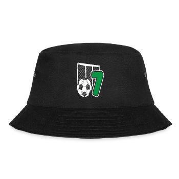 Fußball Geburtstag 7-Jährige Kindergeburtstag - Bucket Hat - Schwarz - Vorne - Lela (165cm)