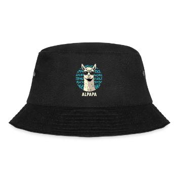 Alpapa Alpaka Lama Fan Liebhaber Vater - Bucket Hat - Schwarz - Vorne - Lela (165cm)