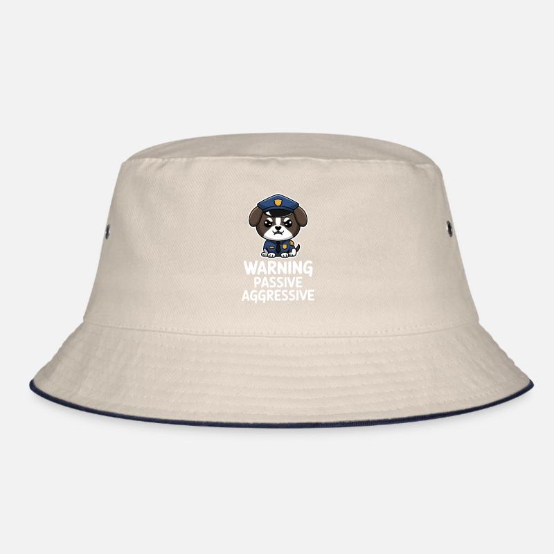 Warning Passive Aggressive Hundemotiv Bucket Hat