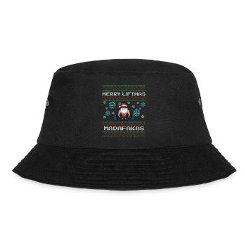 Merry Liftmas Lustiger Spruch mit Ugly Christmas - Bucket Hat - Schwarz - Vorne - Lela (165cm)