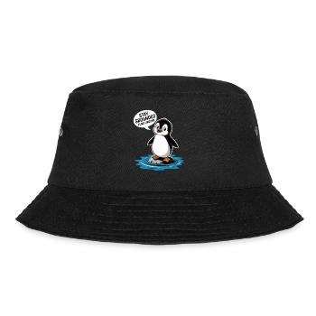 Stay Grounded Hovering Around Penguin Illustration - Bucket Hat - black - Front - Lela (165cm)