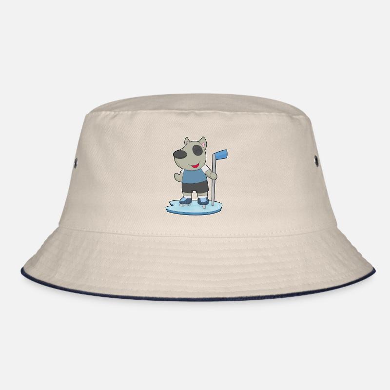 Hund Eishockey Eishockeyschläger Bucket Hat