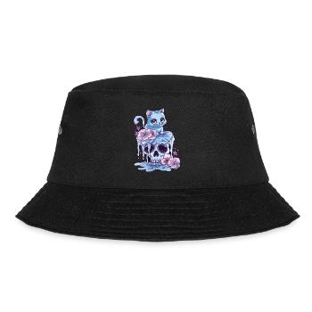 Kawaii Cat Pastel Goth Cute Anime - Bucket Hat - black - Front - Lela (165cm)