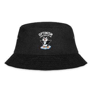 Optimismus Steht Dir Gut Pinguin - Bucket Hat - Schwarz - Vorne - Lela (165cm)