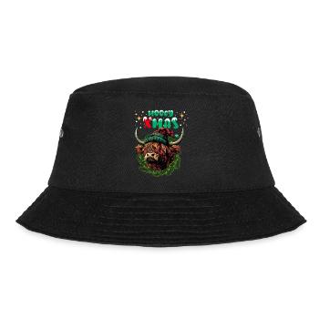 Mooey Xmas Schottisches Hochlandrind Kuh Lustig - Bucket Hat - Schwarz - Vorne - Lela (165cm)