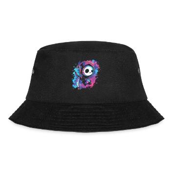 Kawaii Reaper Pastel Goth Cute Anime - Bucket Hat - Schwarz - Vorne - Lela (165cm)