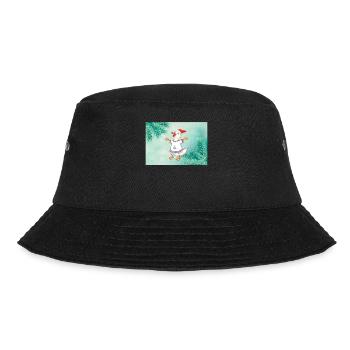 Weihnachtsente im festlichen Pullover Christmas - Bucket Hat - Schwarz - Vorne - Lela (165cm)