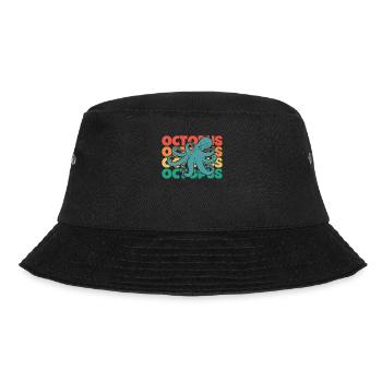 Octopus Retro Text Octopoda Cephalopoda Octopodes - Bucket Hat - black - Front - Lela (165cm)