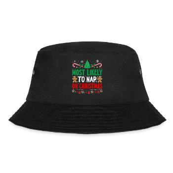 Most Likely To Nap On Christmas Sleep Holiday - Bucket Hat - Schwarz - Vorne - Lela (165cm)