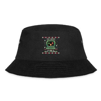 Tech Support – Funny Delete Cookies Shirt - Bucket Hat - black - Front - Lela (165cm)
