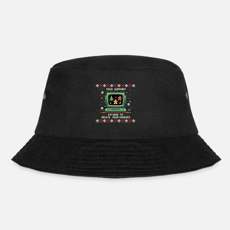 Tech Support – Funny Delete Cookies Shirt - Bucket Hat - Schwarz