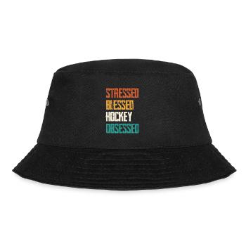 Stressed Hockey Obsessed - Bucket Hat - black - Front - Lela (165cm)
