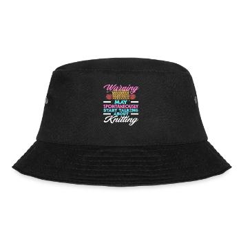 Caution might be talking about knitting - Bucket Hat - black - Front - Lela (165cm)