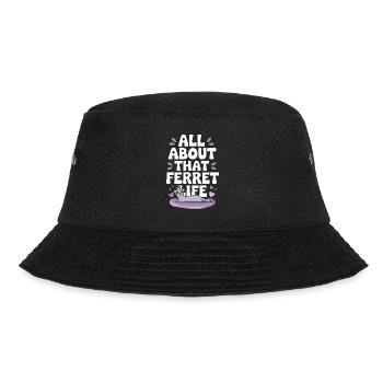 Frettchenbesitzer, Frettchenliebhaber, Süßes - Bucket Hat - Schwarz - Vorne - Lela (165cm)
