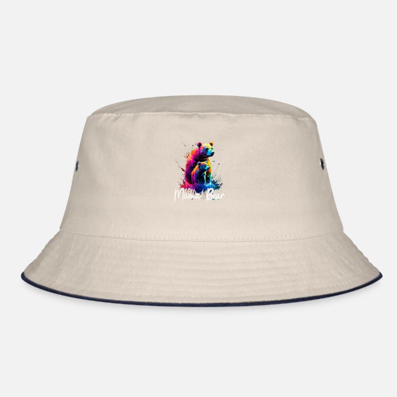 Florale Künstlerisch Mama Bear Bär Muttertag Mama Bucket Hat