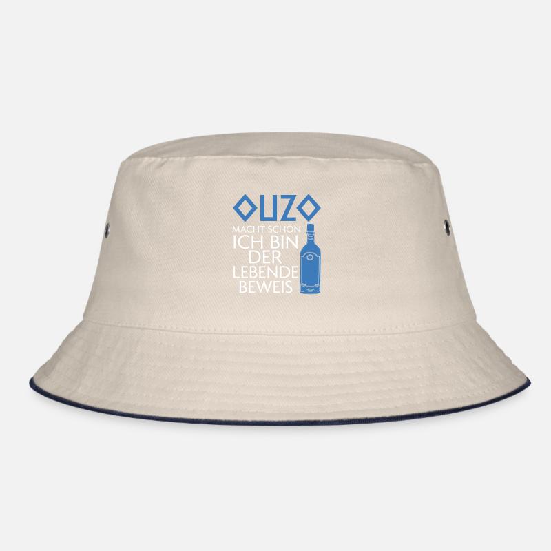 Ouzo Alkohol Schnaps Geschenk Bucket Hat