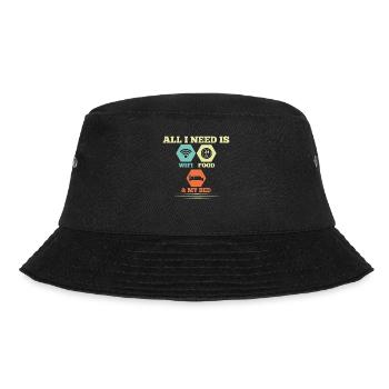 All I need is wifi, food and my - Bucket Hat - black - Front - Lela (165cm)