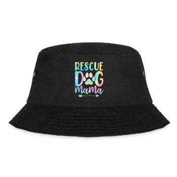 Rettungshund Mama Pflegehund Mama Tie Dye Tier - Bucket Hat - Schwarz - Vorne - Lela (165cm)