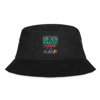 Ob ich Karneval Liebe Alaaf Fastnacht Konfetti - Bucket Hat - Schwarz - Vorne - Lela (165cm)