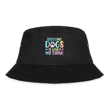 Rescuing Dogs Is Kinda My Thing Funny Tie Dye - Bucket Hat - black - Front - Lela (165cm)