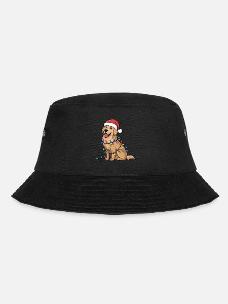 Golden Retriever Christmas Lights Xmas Dogs Gifts - Bucket Hat - Schwarz