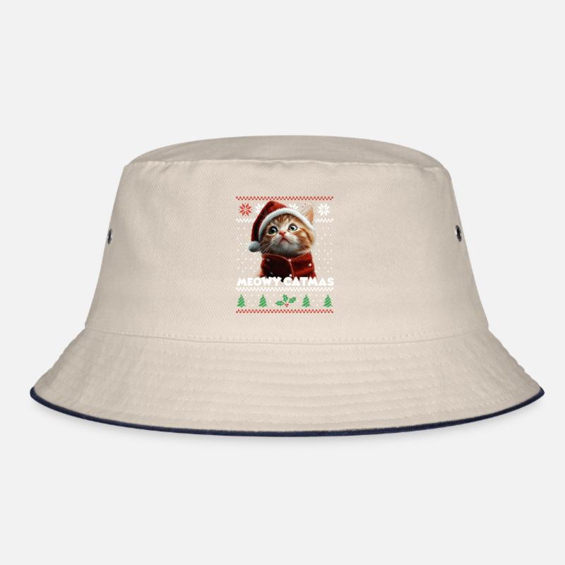 Meowy Catmas Weihnachten Partnerlook mit Kätzchen Bucket Hat