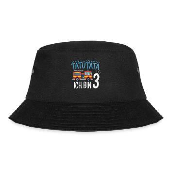 Tatütata Feuerwehr 3. Geburtstag - Bucket Hat - Schwarz - Vorne - Lela (165cm)