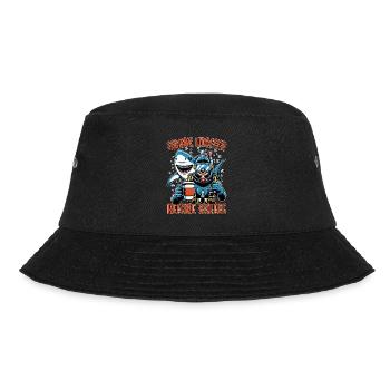Shark Hunter Before Fossil Hunting Coffee Lover - Bucket Hat - Schwarz - Vorne - Lela (165cm)