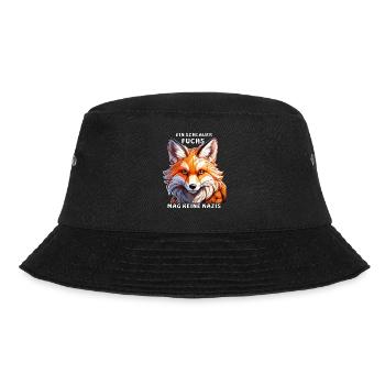 EIN SCHLAUER FUCHS MAG KEINE NAZIS - Bucket Hat - Schwarz - Vorne - Lela (165cm)